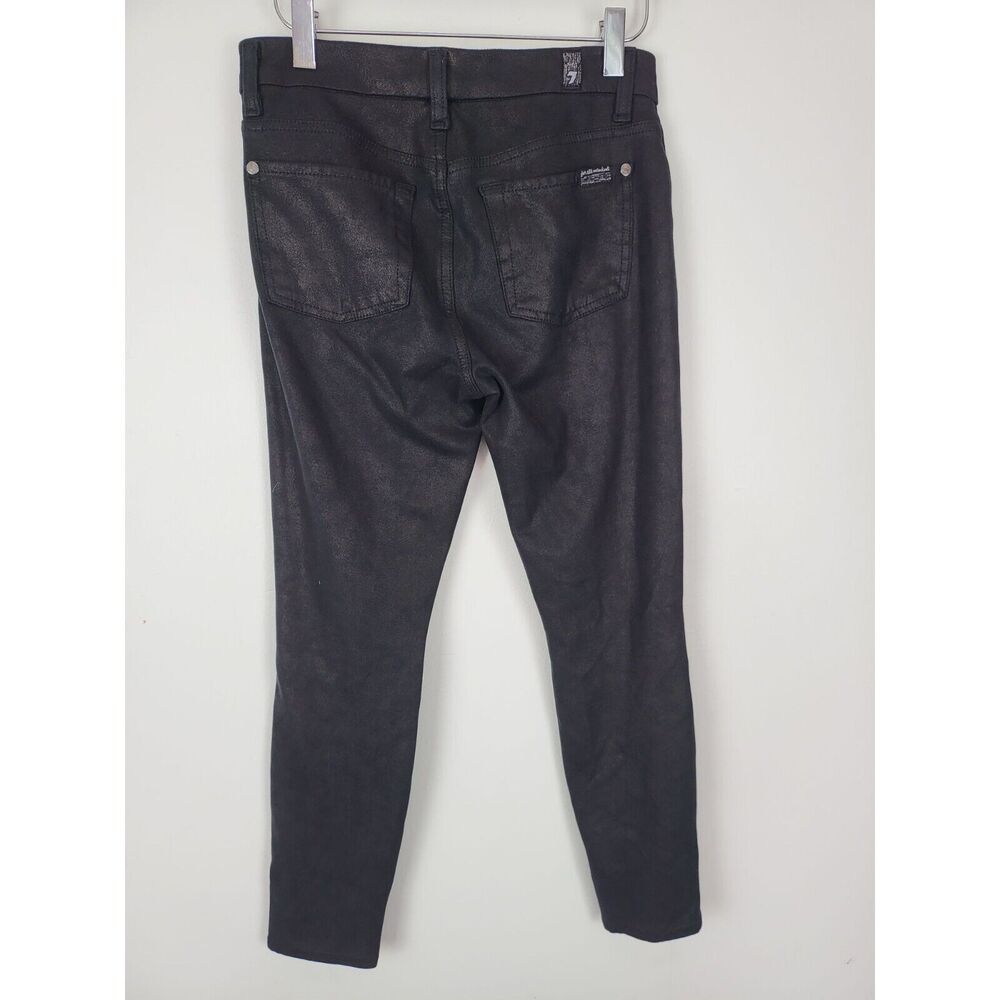 7 For All Mankind Jeans 27 Womens Black Mid Rise Classic Skinny - Picture 6 of 9